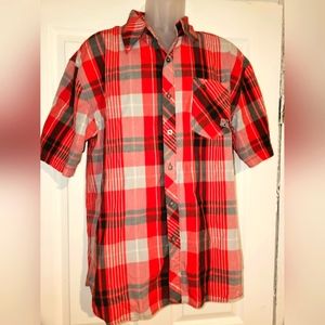 Vintage 2000s ENYCE Men's XL Button Down Red Plaid Shirt